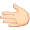 Leftwards Hand- Light Skin Tone emoji on Apple